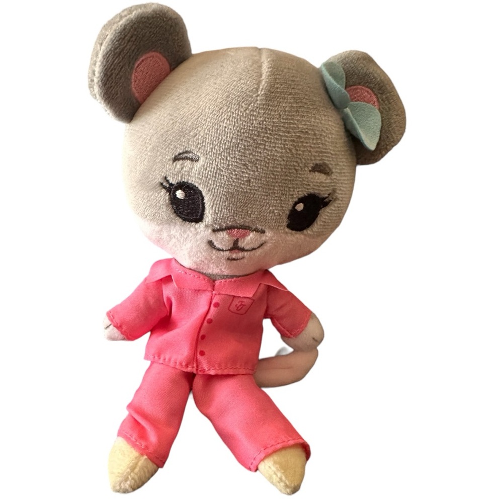 Tiny Tukkins Mom Mouse Plush Pink PJs 7” Girl Gray Beverly Hills Teddy Bear Doll